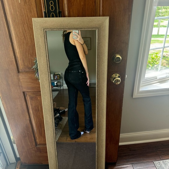 pilcro black denim jumpsuit flare - Picture 5 of 7